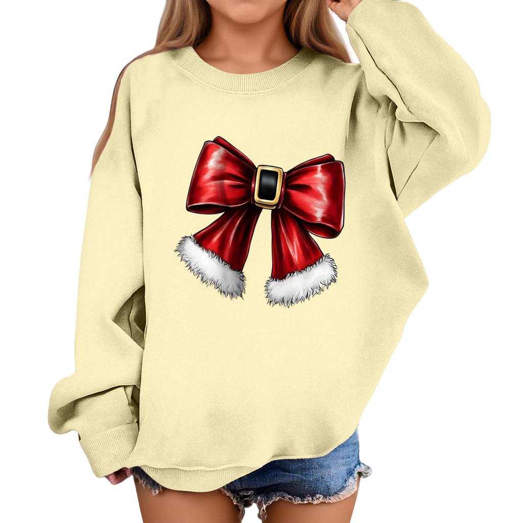 Children's Fashionable Casual Long-sleeved Loose Christmas Print Pullover Sweatshirt