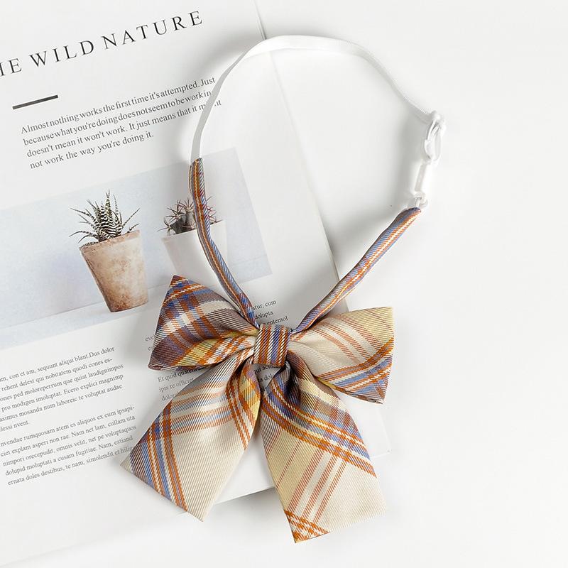 JK Bow Tie for Women, Japanese Uniform Shirt, College Style Student Plaid Tie, Men's Free Ribbon Accessories