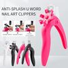 U Shaped Anti Splash Nail Clipper Acrylic Fake Nails Scissor Nail Tip Edge Cutter Trimmer Manicure with Sizer Precise Cutting Manicure Tools Home Use