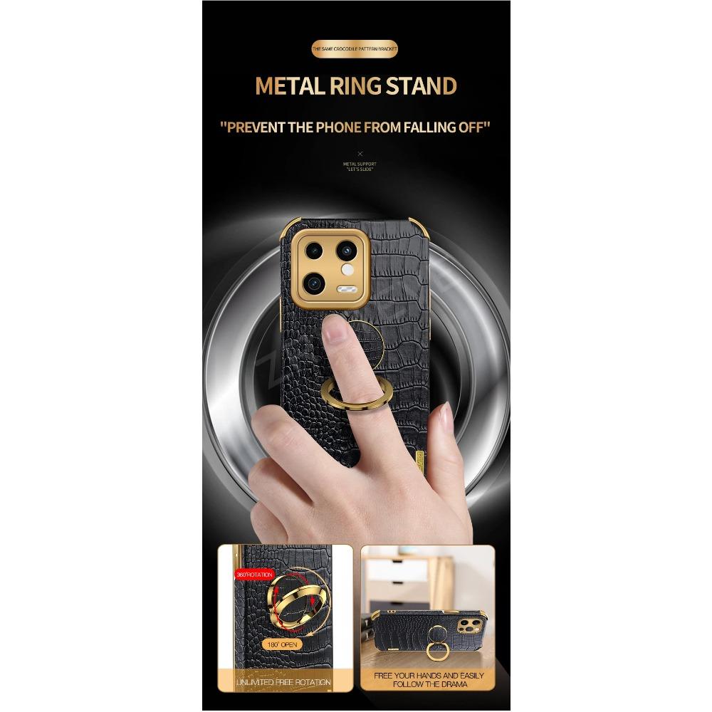 Роскошный чехол с покрытием из крокодиловой кожи для Xiaomi 13T Pro 13 Lite 12T 12 11T 11 Mi 10 10T защитный чехол кольцо магнитный держатель противоударный чехол-подставка