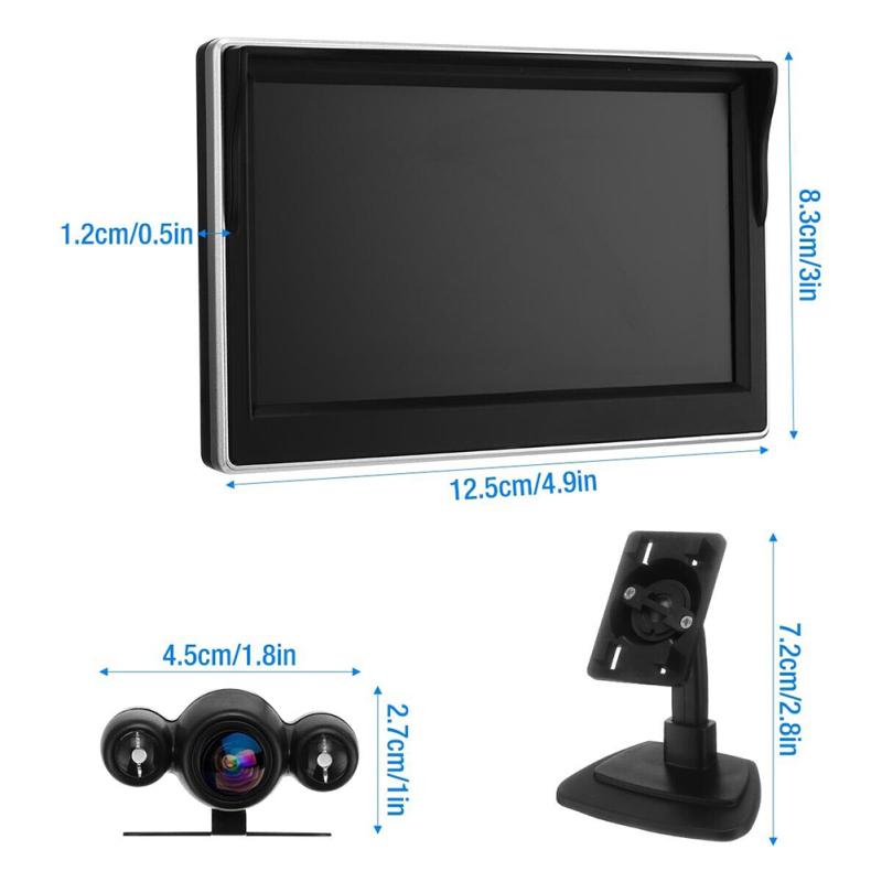 Резервная камера с 5-дюймовым монитором, водонепроницаемая камера заднего вида ночного видения, проводная резервная камера для автомобиля, грузовика, внедорожника