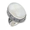 Радужный Лунный Камень Драгоценный Камень Ручной Работы Серебро 925 пробы Кольцо Размер 10 Q7K18