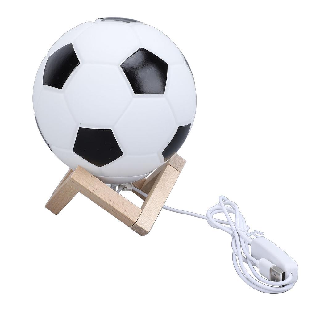 Soccer Night Light with Wooden Stand 3 Color Temperature Dimmable 3D Soccer Lamp Light for Boys Girls Soccer Lover