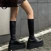 Winter Woman Punk High Boots Fashion Zippers Long Boots Shoes Ladies Elegant Platform Wedges High Heel Women's Pumps