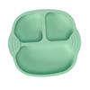 Baby Dinner Plate Drop Proof Strong Suction Cup Easy Clean Silicone Divided Baby Supplement Plate Green