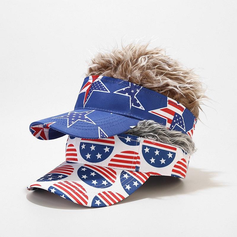 European, American flags, five-pointed stars, striped wigs, baseball caps, hot-selling caps