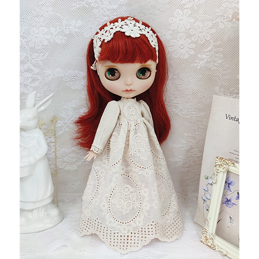 Rakulifey Blythe Одежда Наряд Одежда Платье Нео Блайт Костюм Бежевый Для Obitsu 24