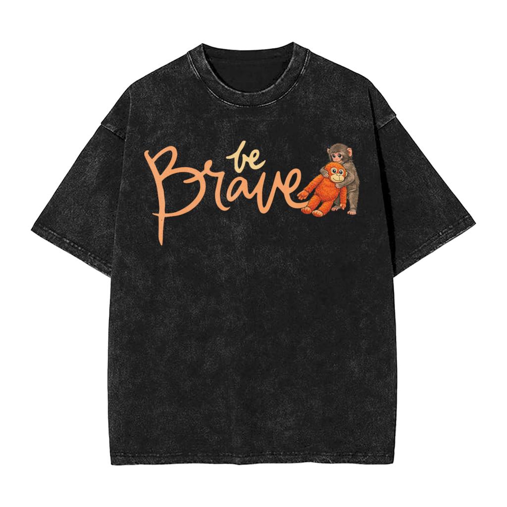 Mens T Shirt Punch Baby Monkey Cute Stuffed Animal Zoo Japan Inspiration T Shirts Hip Hop Summer Tee Shirt Retro Cotton Clothing