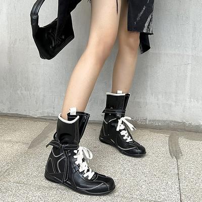 2025 платформа короткие ботинки женские бокс лето новые средняя труба универсальные немецкие тренировочные ботинки британский стиль ботинки Мартин ретро