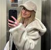 Winter camel wool coat long women's coat European and American environmentally friendly fur imitation mink velvet jacket