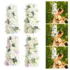 2Pcs Wedding Arch Flower Swag Handmade Green Leaves Silk for Arbor Party