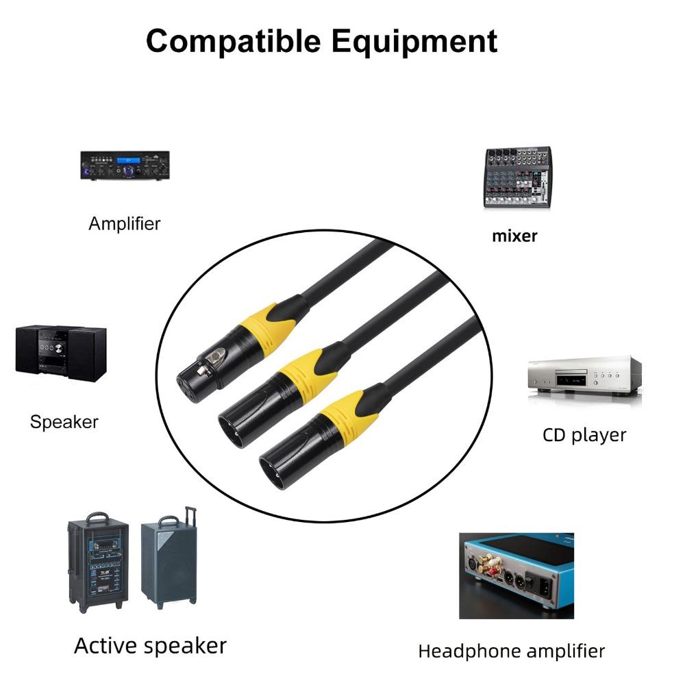 Noiseless XLR Splitter Cable Plug and Play XLR Audio Y Adapter Cable XLR Y Cord  Audio Equipment