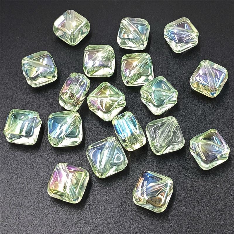 Изготовление ожерелья Мода Диагональное отверстие УФ ослепительный цвет Ручная работа Прозрачный 10 шт Материал Квадратные ювелирные изделия Аксессуары Бусины Акрил DIY Браслет