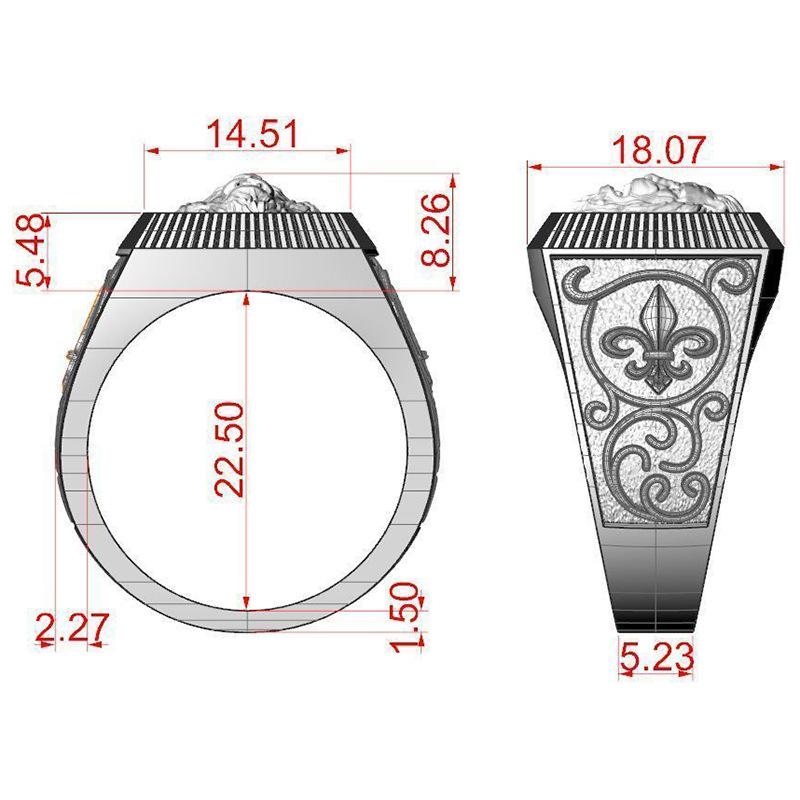 HOYON Властное кольцо со львом, двенадцать созвездий Льва, голова льва, животное, мужское кольцо серебристого цвета, все за 1, настоящая и бесплатная доставка