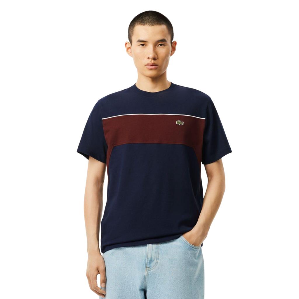 Lacoste Mens Colour Block Cotton T-Shirt