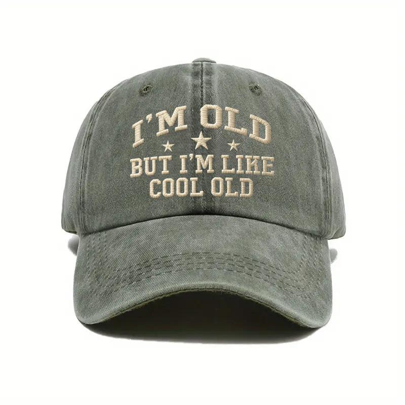 Европейская и американская стирка печатью IM OLD BUT I'm LIKE COOL OLD мягкая верхняя кепка