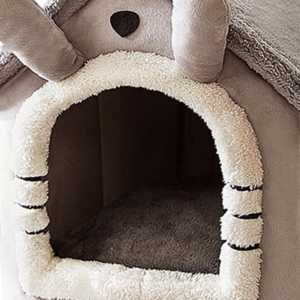 Cute Plush Pets House PP Cotton Soft Puppy House Half-Closed Puppy Sleeping Nest Foldable Home Puppy Pet Accessories