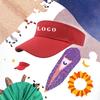 Custom Color Summer Beach Visor Hat Outdoor Sun Protection Curved Brim Striped Style for Sports Travel Fishing Empty Top Gorras