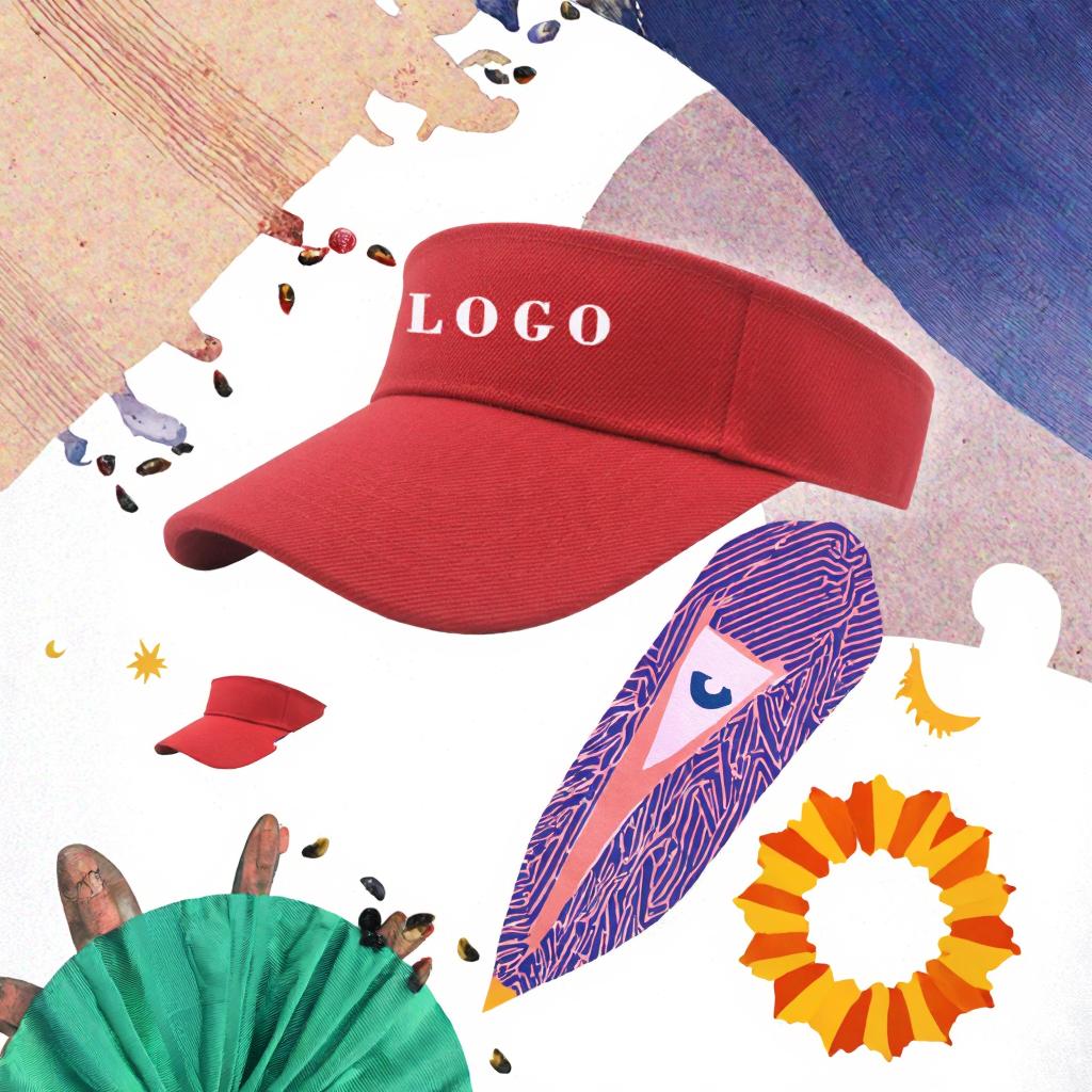 Custom Color Summer Beach Visor Hat Outdoor Sun Protection Curved Brim Striped Style for Sports Travel Fishing Empty Top Gorras