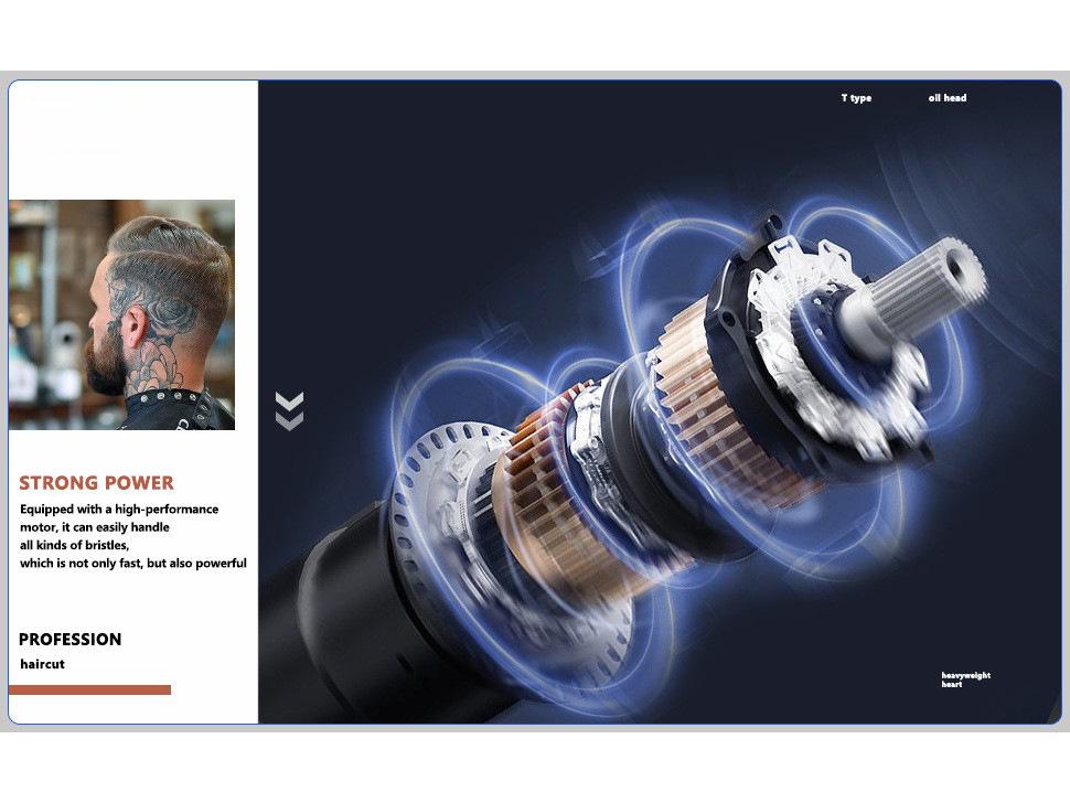 Профессиональная беспроводная электрическая машинка для стрижки волос с ЖК-дисплеем