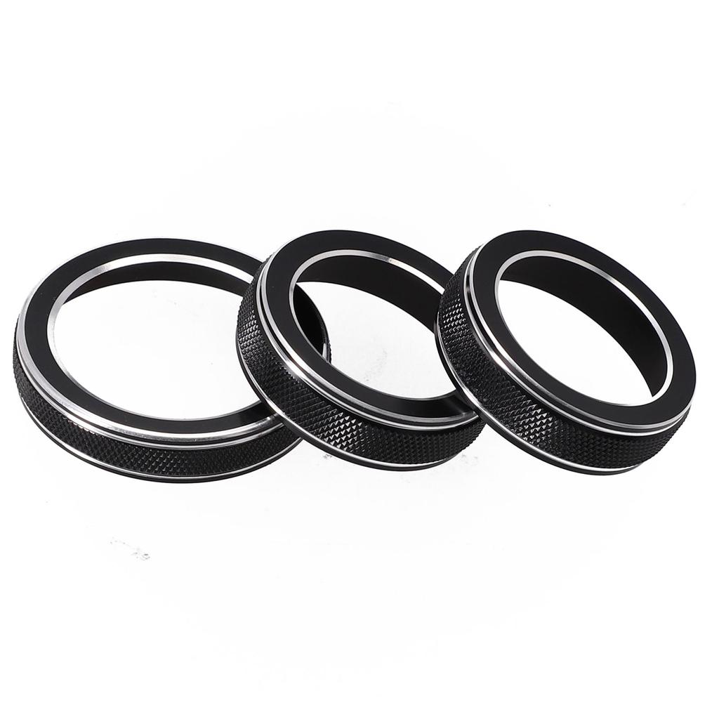 3pcs For Jeep Grand For Cherokee 2014-2021 Car Air Condition Volume Radio Switch Knob Decorative Ring Sticker AC Control Trim