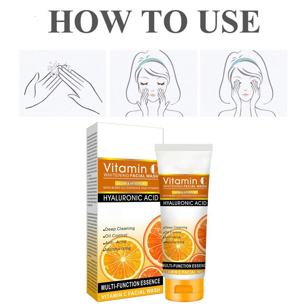 Vitamin C Cleanser Facial Deep Repair Oil Control Moisturizing VC Cleanser Cleansing Skin Care 100g