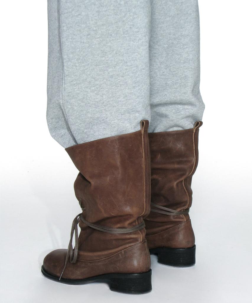 Partimento Women Rough Lace-Up Slouch Boots_Brown