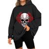 Women's Spring and Autumn Gothic Style Skull Hooded Sweatshirt
