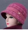Warm Wool Knit Hat & Scarf Set for Middle-Aged & Elderly Ladies - Thickened Velvet for Autumn & Winter