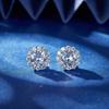 Круглые женские серьги с платиновым покрытием из цельного циркония, серьги-гвоздики из белого кубического циркония
