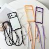 Чехлы с ремешком Four Corners для iPhone 17 Pro Max 11 12 13 14 15 16 Pro Crossbody Шнур-ремешок Ударопрочный Прозрачный Жесткий Пластиковый Чехол