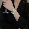 Gold Silver Color Zinc Zinc Alloy Cuff Bangles Europe American Style Exaggerated Bracelet  Gift