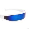 Futuristic Narrow Cyclops Color Mirrored Lens Visor Sunglasses