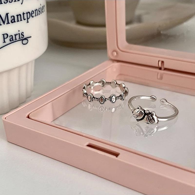 Stylish Adjustable Copper Cat Ring Unique Ins Inspired Geometric Design For Women Fashion Accessories