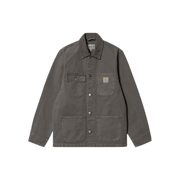 Carhartt WIP Куртка Michigan Классическая Американская Винтаж Однотонная Карман Бирка Логотип Рабочая Куртка Мужская Куртка Черный I026480-00E-FH