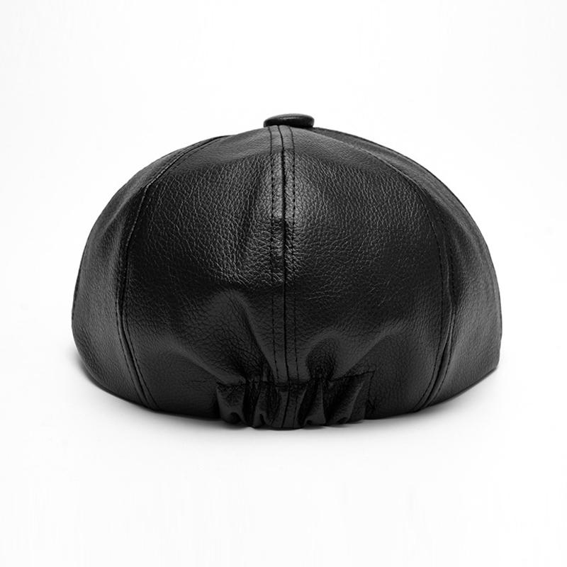 Осень-зима мужской бархатный теплый кожаный берет восьмиугольная кепка для папы