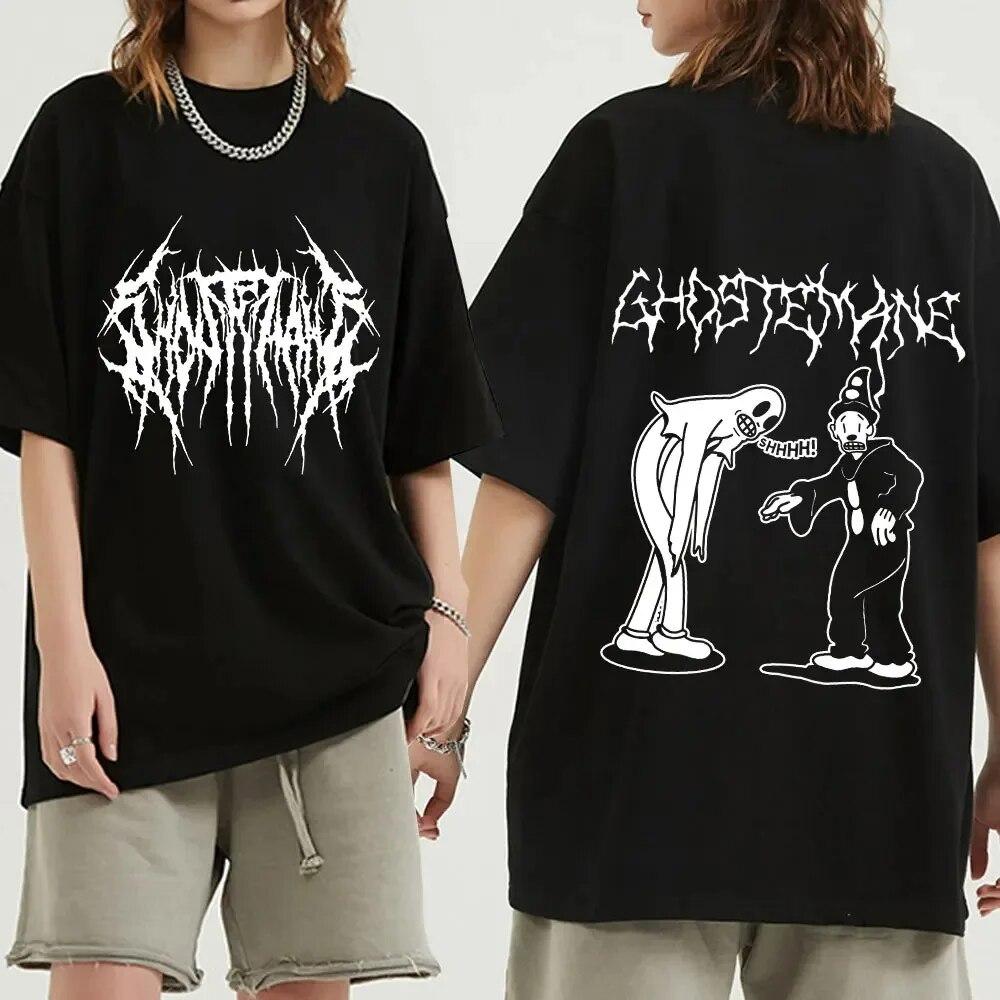 Ghostemane Graphic Print Cotton T Shirt Fashion Hip Hop Tops Metal Rock Gothic T-Shirt Streetwear Plus Size Women Clothing Unisex