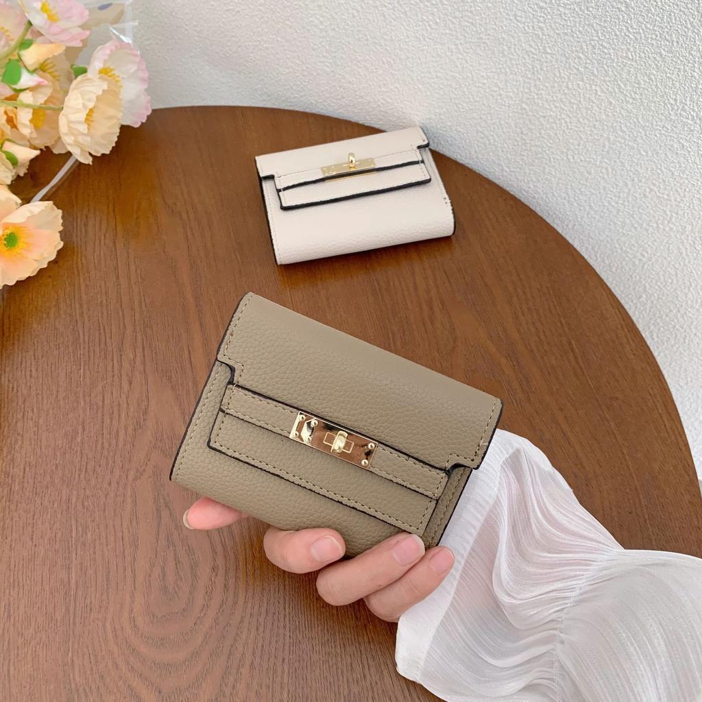 Women's Wallet Ins Women's Small Wallet Women's High-end, Small Folding Short Clutch Wallet