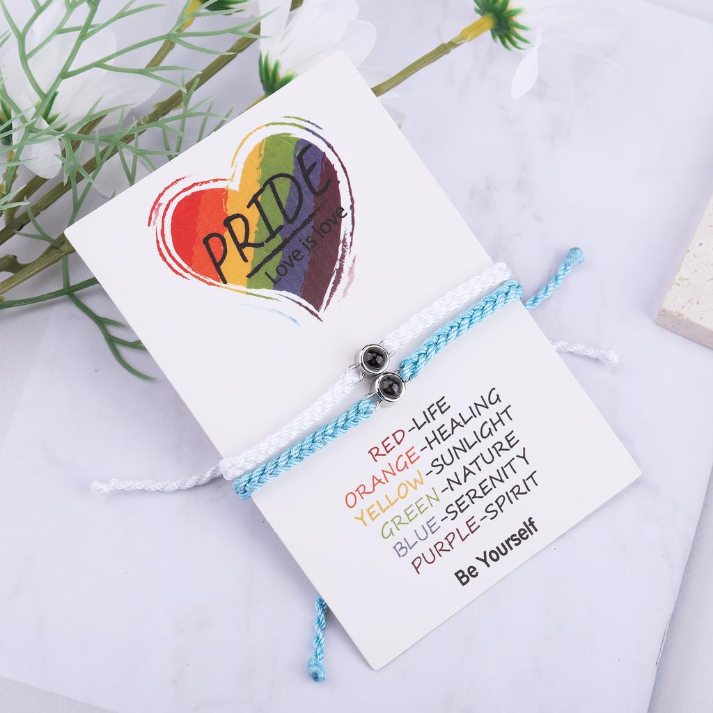 Проекционный браслет для индивидуальных фотографий и открытокНовый плетеный браслет Браслет Проекционное ожерелье на заказ Личность