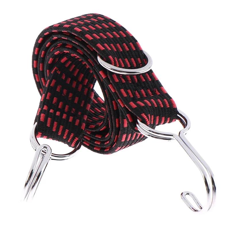 1 M Hooked Bungee Cord Adjustable Heavy Duty Luggage Tie Down Straps Flat Rubber Elastic Motorcycle Stretch Cord Good Toughness