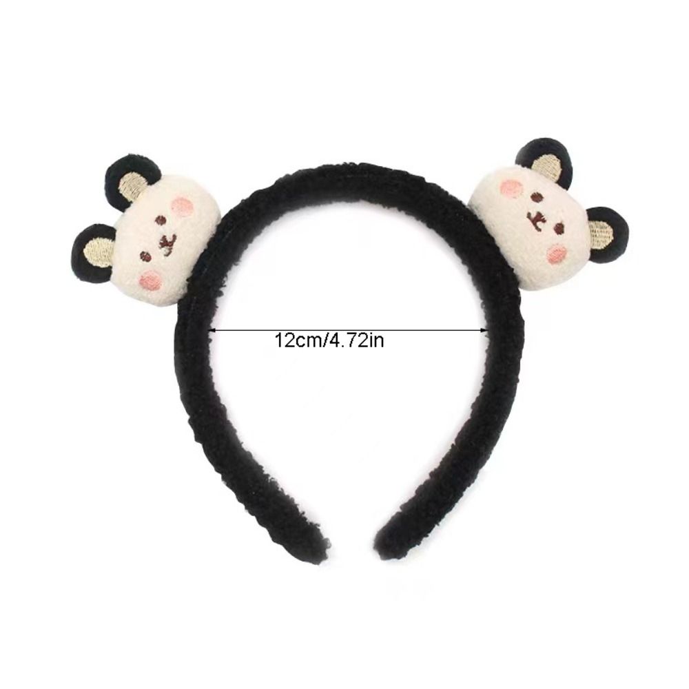 Colorful Cartoon Plush Headband Non-slip Plush Hairband Cute Bear Plush Headband  Makeup