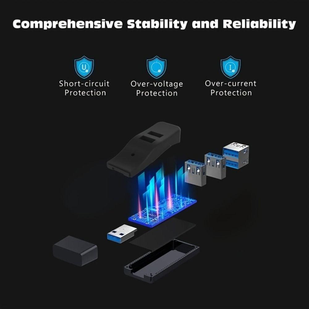 Высокоскоростной 4-портовый USB 3.0 ХАБ Мини-размер Адаптер Аксессуар Удлинитель Разветвитель Box Чтение U-диска Высокоскоростной Ридер Подключение к ПК