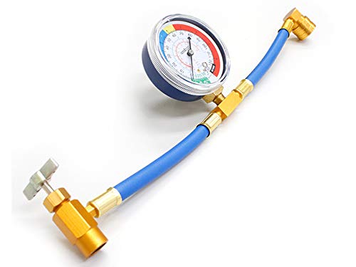 Air Conditioning Gas Charging Hose for R134a, Low Pressure Quick Coupler with Can Opener Valve, Long Gas Charging Hose, Japanese Instruction Manual