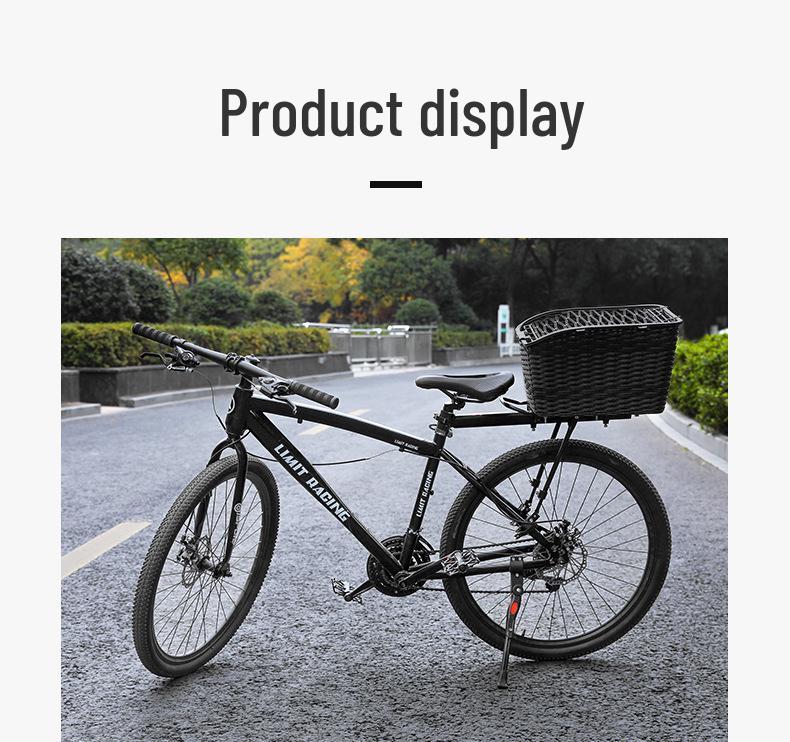 Large Capacity Bicycle Rear Basket with Lid for Mountain and Electric Bikes - Pet or Cargo Carrier.