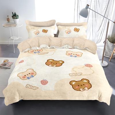 Милый постельный комплект Maillard Bear Пододеяльник Наволочка 200x200см, Односпальный Двуспальный Постельный комплект Подарки для взрослых и детей