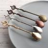 Zinc Alloy Coffee Spoon Retro Thistle Leaves Long Handle Mixing Spoon Teaspoon Ice Cream Honey Dessert Spoon Kitchen Tableware