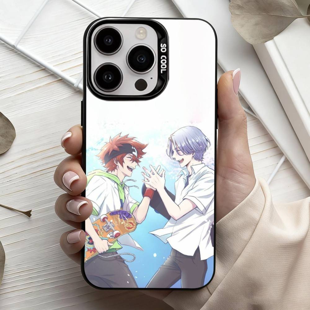 SK8 The Infinity L-Langa R-Reki Phone Case For iPhone17,16,15,14,13,12,11 Plus,Pro Max Black Candy silver phone case