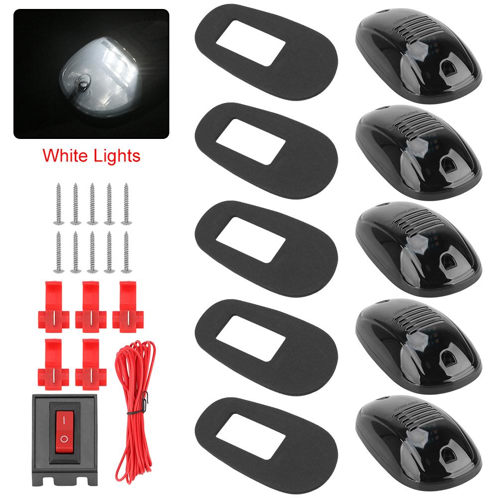 Для грузовика внедорожника DC 12V/24V 9LED черные дымчатые линзы лампы автомобильные габаритные огни на крышу кабины 5 шт. фары на крышу Doom Lights автомобильные фары