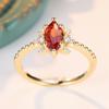 Vintage Marquise Cut Red Zircon Rings for Women Luxury Gold Color Wedding Engagement Ring Fashion Jewelry Party Gifts