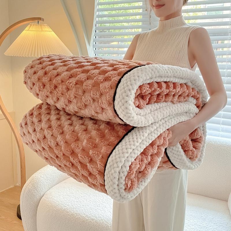 Luxurious Golden Turtle Velvet Blanket - Double-Sided, Thick, Multifunctional Fleece for Bedroom Warmth